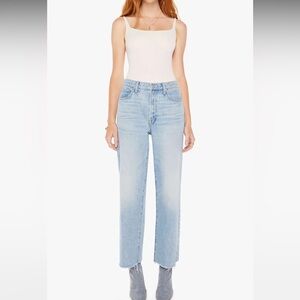 MOTHER THE RAMBLER ZIP ANKLE FRAY JEANS